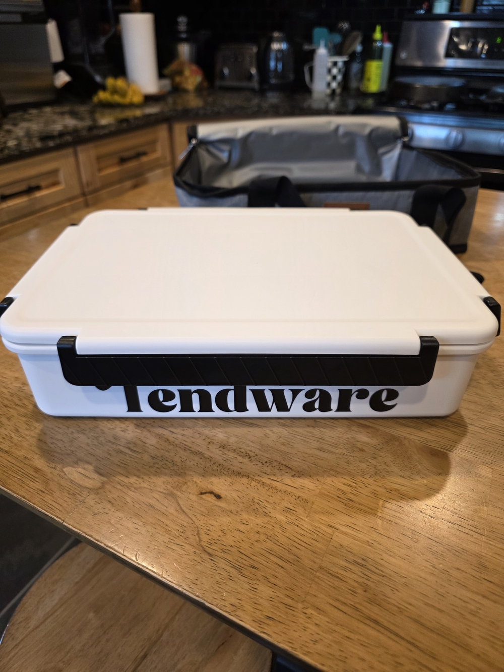 Gray Insulated Lunch Bag with White Compartmented Bento Tray - Picture 6 of 7